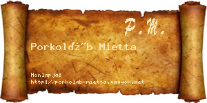 Porkoláb Mietta névjegykártya